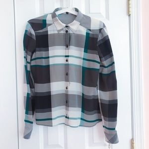 Gucci women check pattern silk shirt Size38/XS